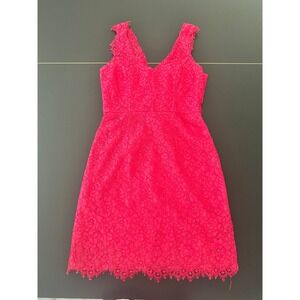 shoshanna dress,‎ size 2, lace dress, magenta, pink, wedding attire, event dress